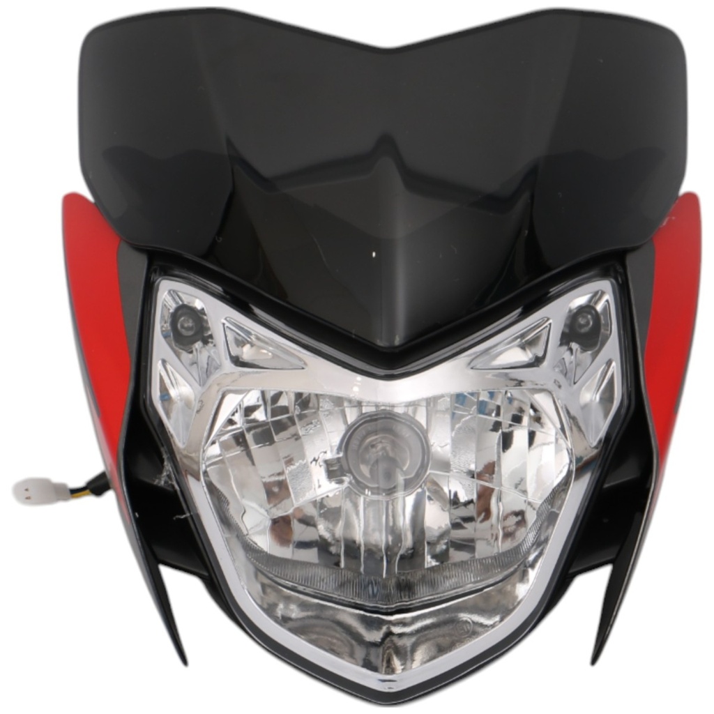 FARO DELANTERO COMPLETO MTC PULSAR NS125 ROJO     V-1 (VIA-A1)