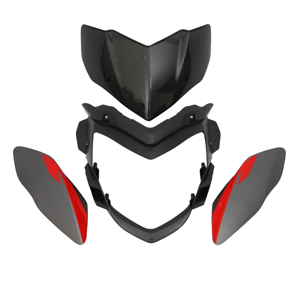 MASCARA DE FARO DELANTERO MTC PULSAR NS125 ROJO 04 PIEZAS       - (VIA-A1)