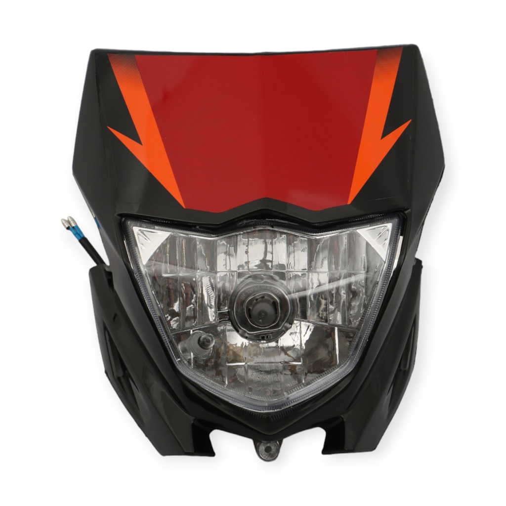 FARO DELANTERO COMPLETO MTC XTZ125 NEGRO / ROJO     V-1 (VIA-A2)