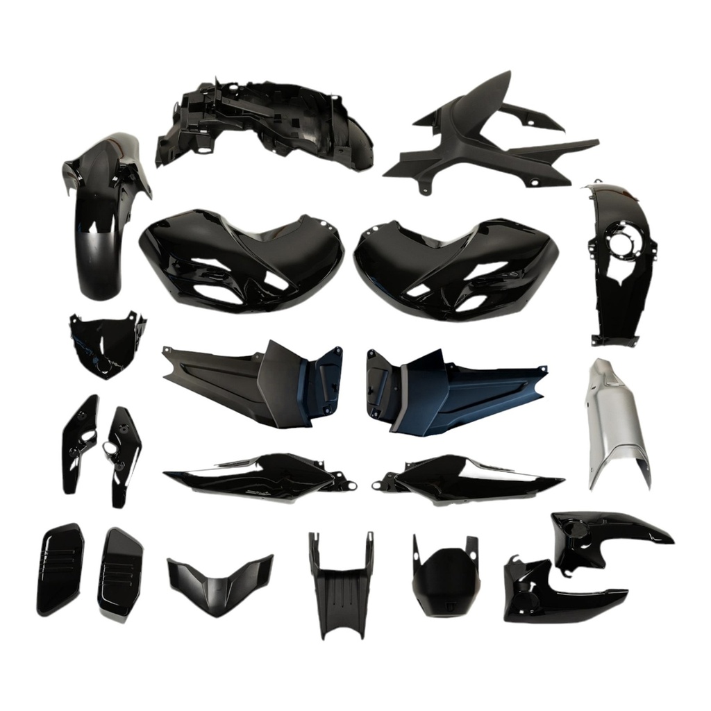 KIT DE PLASTICOS COMPLETO MTC FZ16 NEGRO 2009-2012       - (VIA-A2)