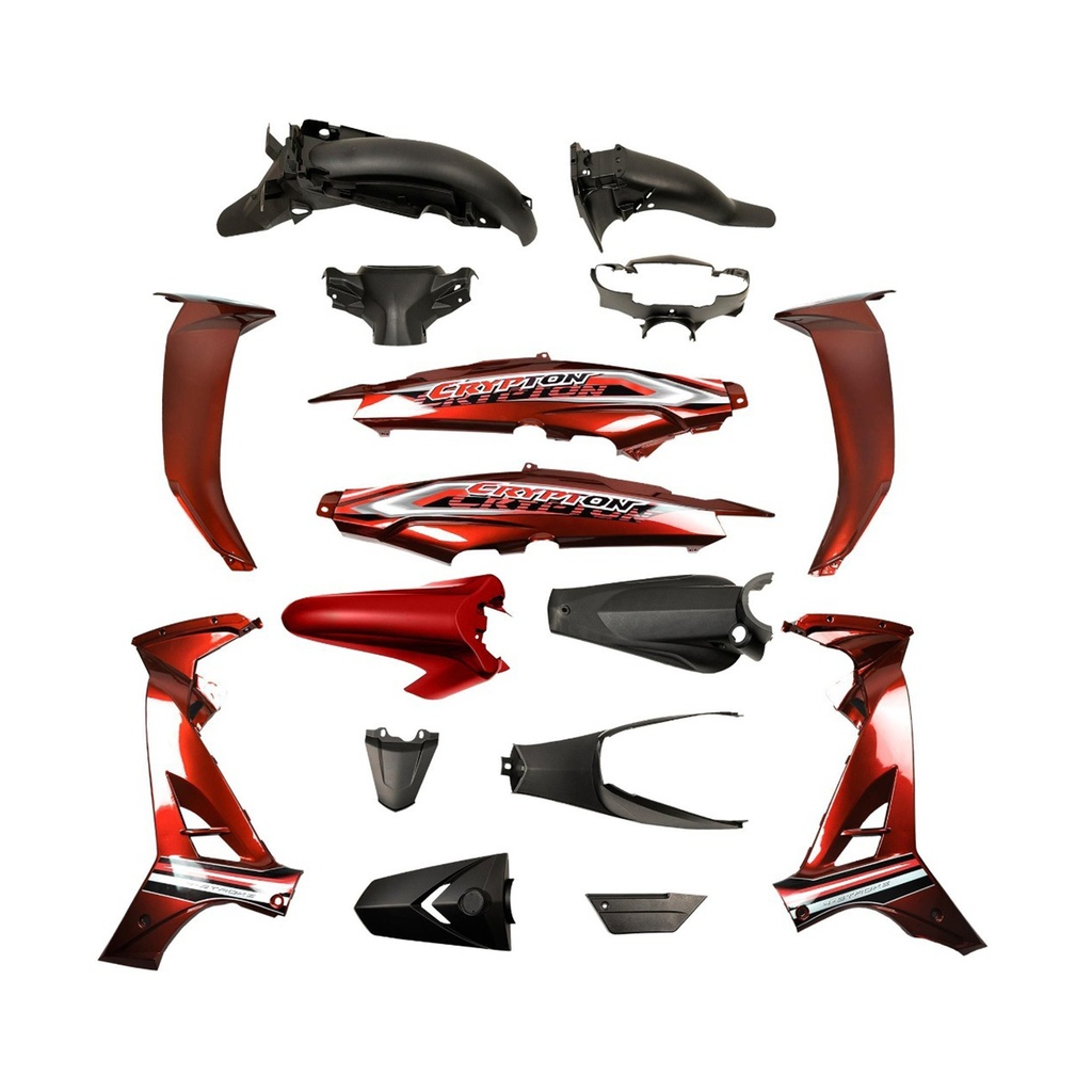 KIT DE PLASTICOS COMPLETO MTC NEW CRYPTON T110 ROJO       - (VIA-A2)