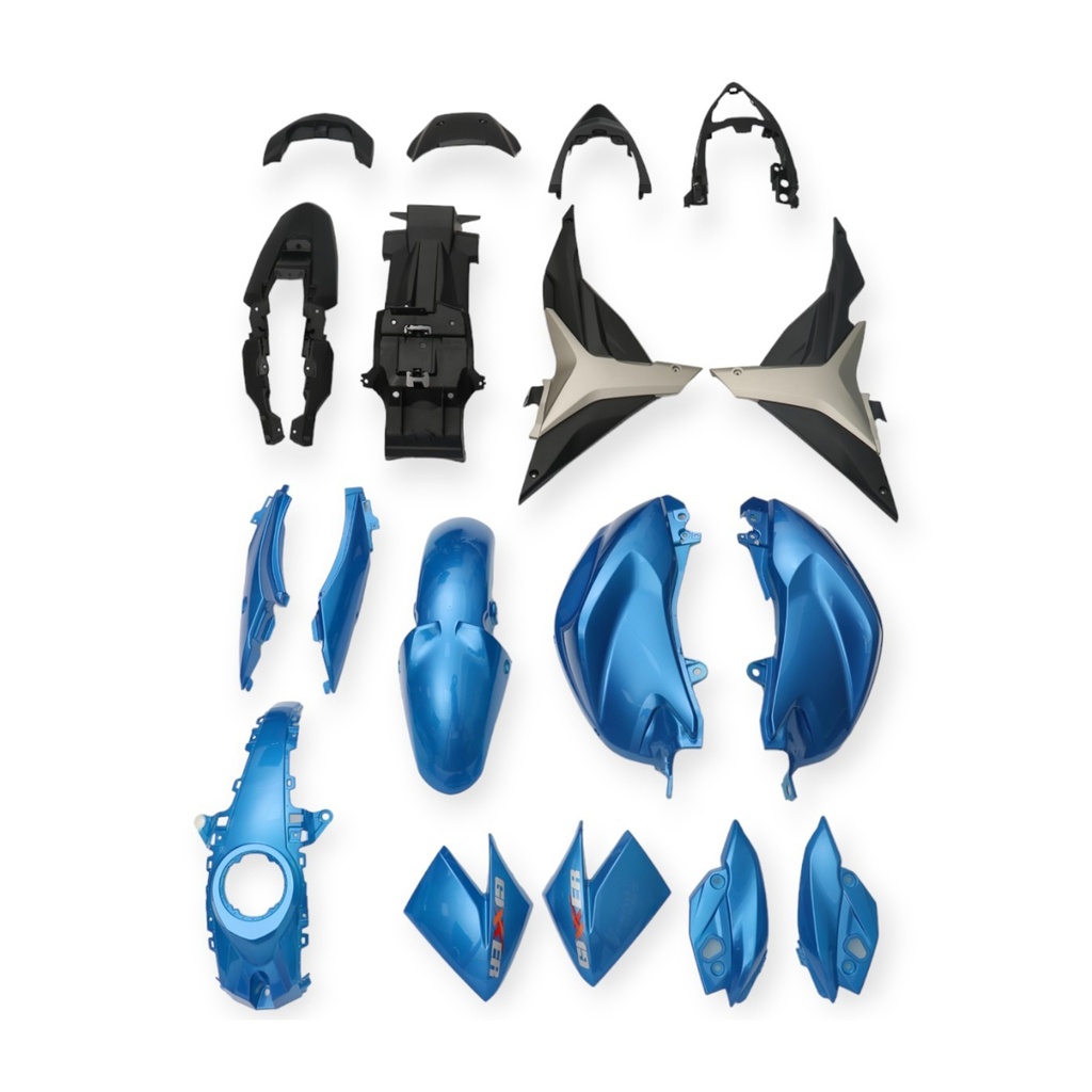 KIT DE PLASTICOS COMPLETO MTC SUZUKI GIXXER 150 AZUL