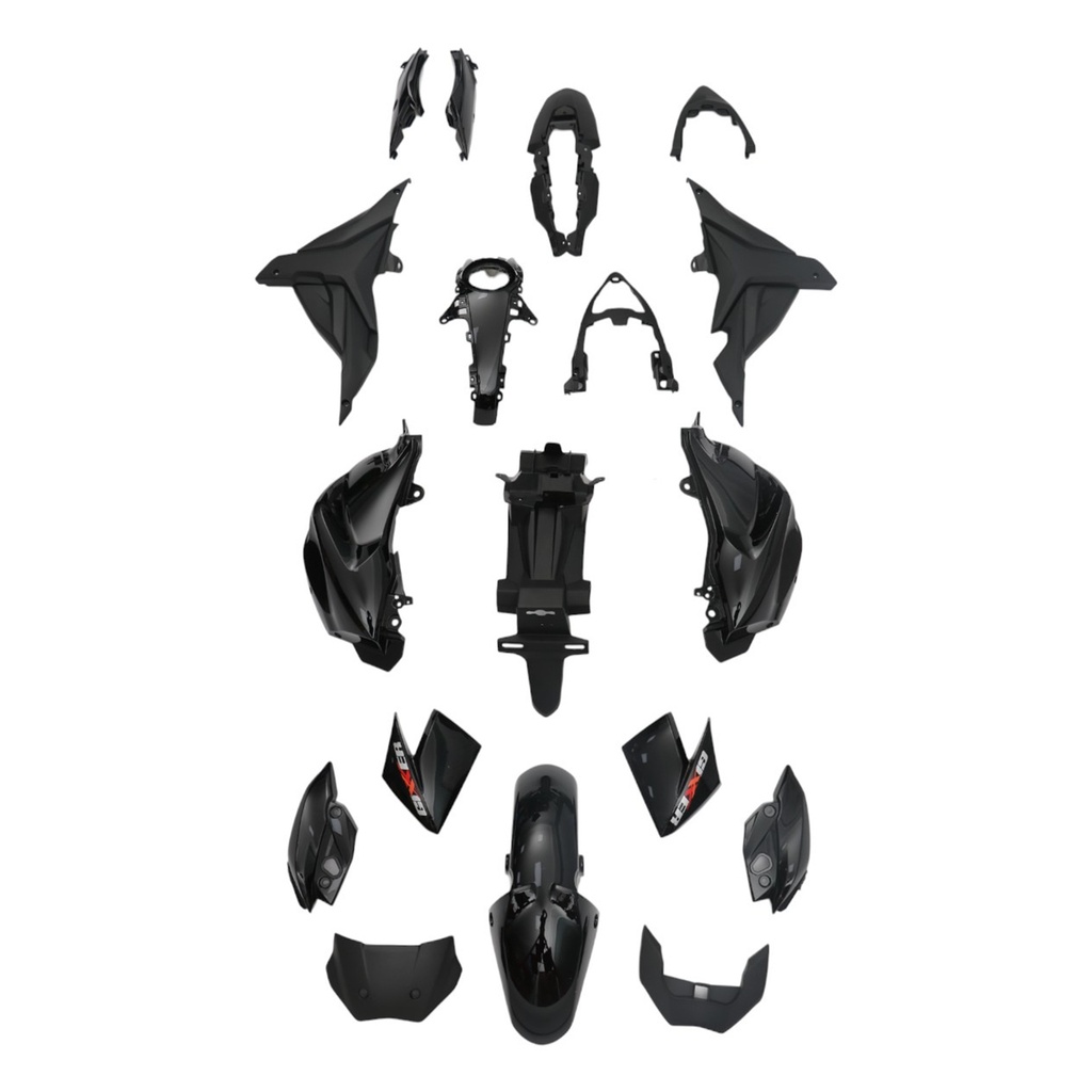 KIT DE PLASTICOS COMPLETO MTC SUZUKI GIXXER 150 NEGRO