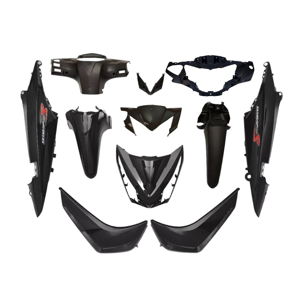 KIT DE PLASTICOS COMPLETO MTC WAVE110S NEGRO       - (VIA-A2)