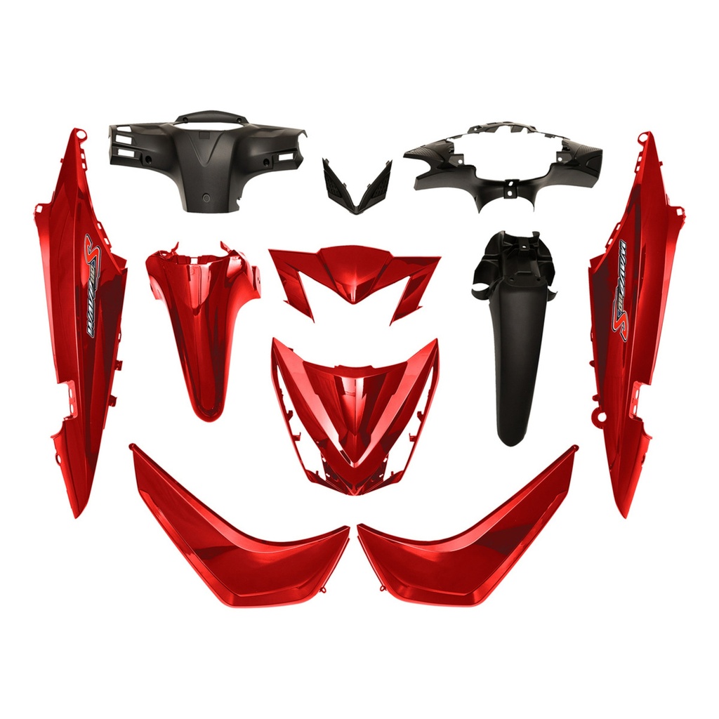KIT DE PLASTICOS COMPLETO MTC WAVE110S ROJO       - (VIA-A2)