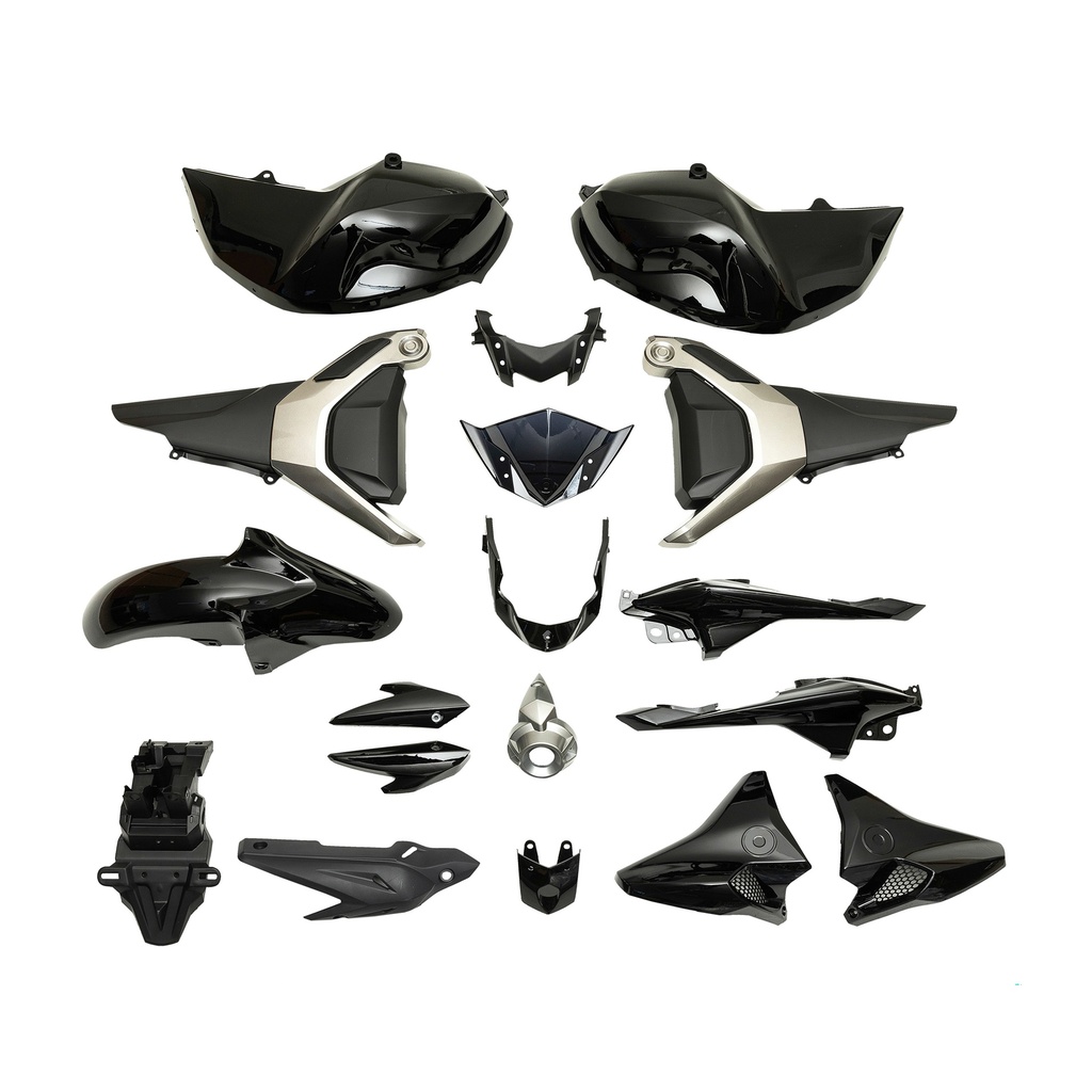 KIT DE PLASTICOS COMPLETO MTC YAMAHA FZ-S FI 2.0 NEGRO      - (VIA-A6)