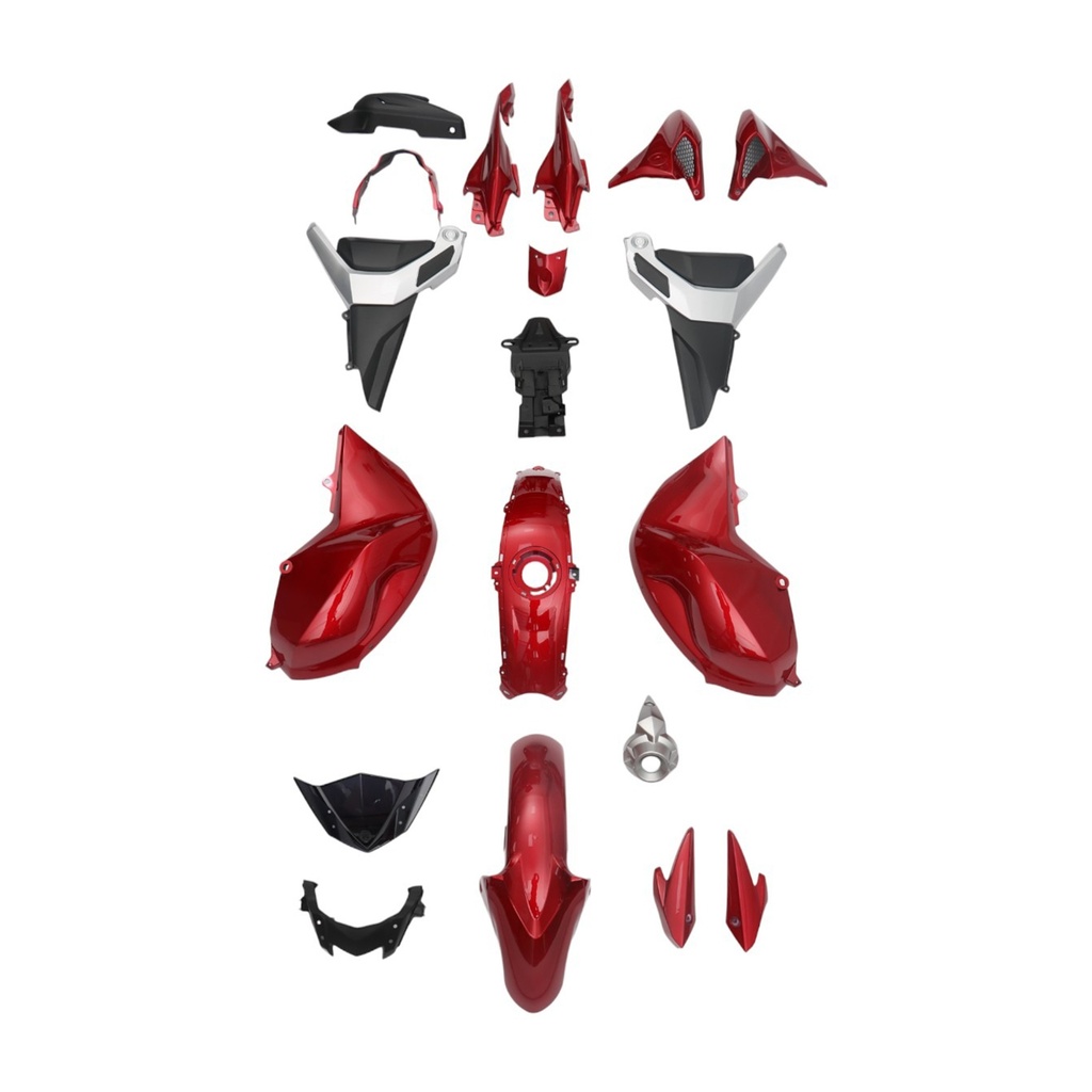 KIT DE PLASTICOS COMPLETO MTC YAMAHA FZ-S FI 2.0 ROJO     - (VIA-A6)