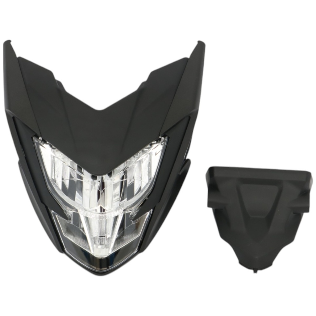 MASCARA Y FARO DELANTERO COMPLETO MTC CB300F 2023+ NEGRO     - (VIA-A2)