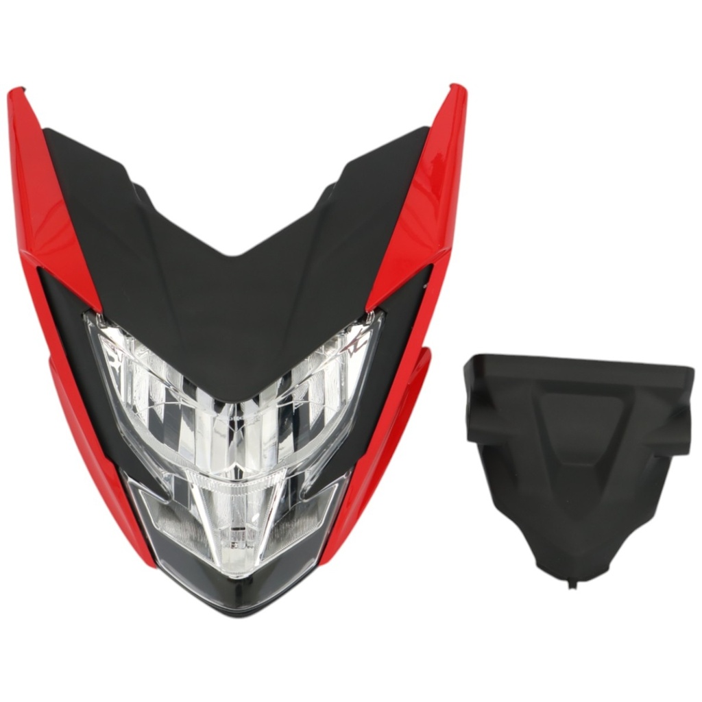 MASCARA Y FARO DELANTERO COMPLETO MTC CB300F 2023+ ROJO     - (VIA-A1)