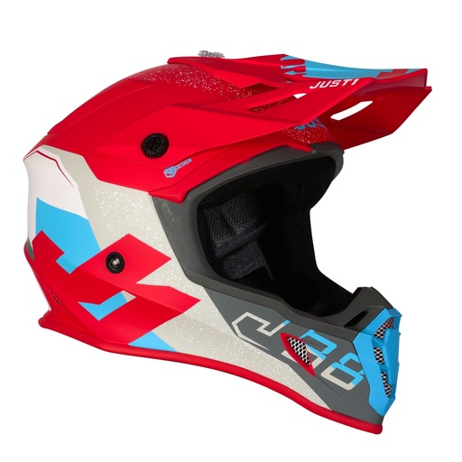 [J38080] CASCO MOTOCROSS J38 JUST1 KORNER BLUE / RED TALLA L