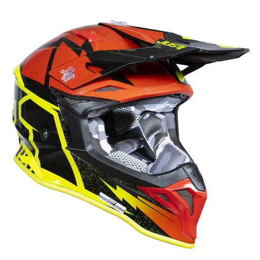 [J39072] CASCO MOTOCROSS J39 JUST1 POSEIDON FLUO YELLOW RED BLACK TALLA XL