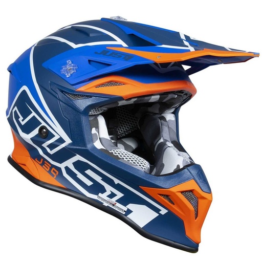 [J39105] CASCO MOTOCROSS J39 JUST1 THRUSTER WHITE FLUO ORANGE BLUE TALLA XXL