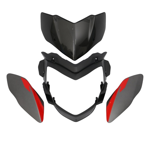 [MTC0982] MASCARA DE FARO DELANTERO MTC PULSAR NS125 ROJO 04 PIEZAS       - (VIA-A1)