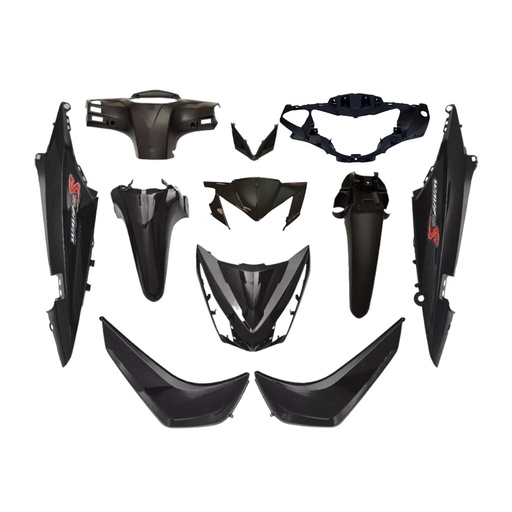 [MTC0027] KIT DE PLASTICOS COMPLETO MTC WAVE110S NEGRO     - (VIA-A5)