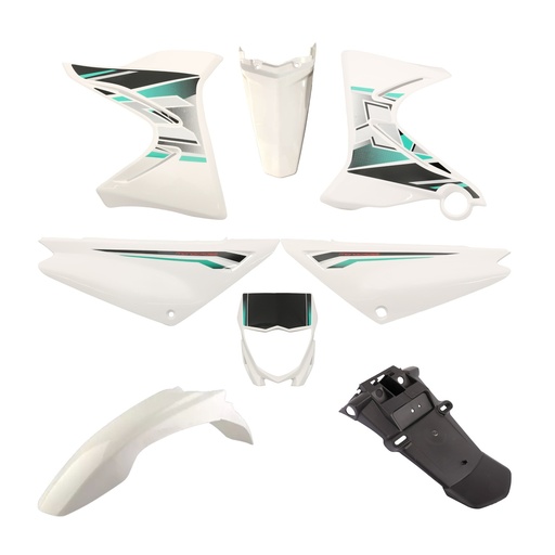 [MTC0166] KIT DE PLASTICOS COMPLETO MTC XTZ125 BLANCO     - (VIA-A6)